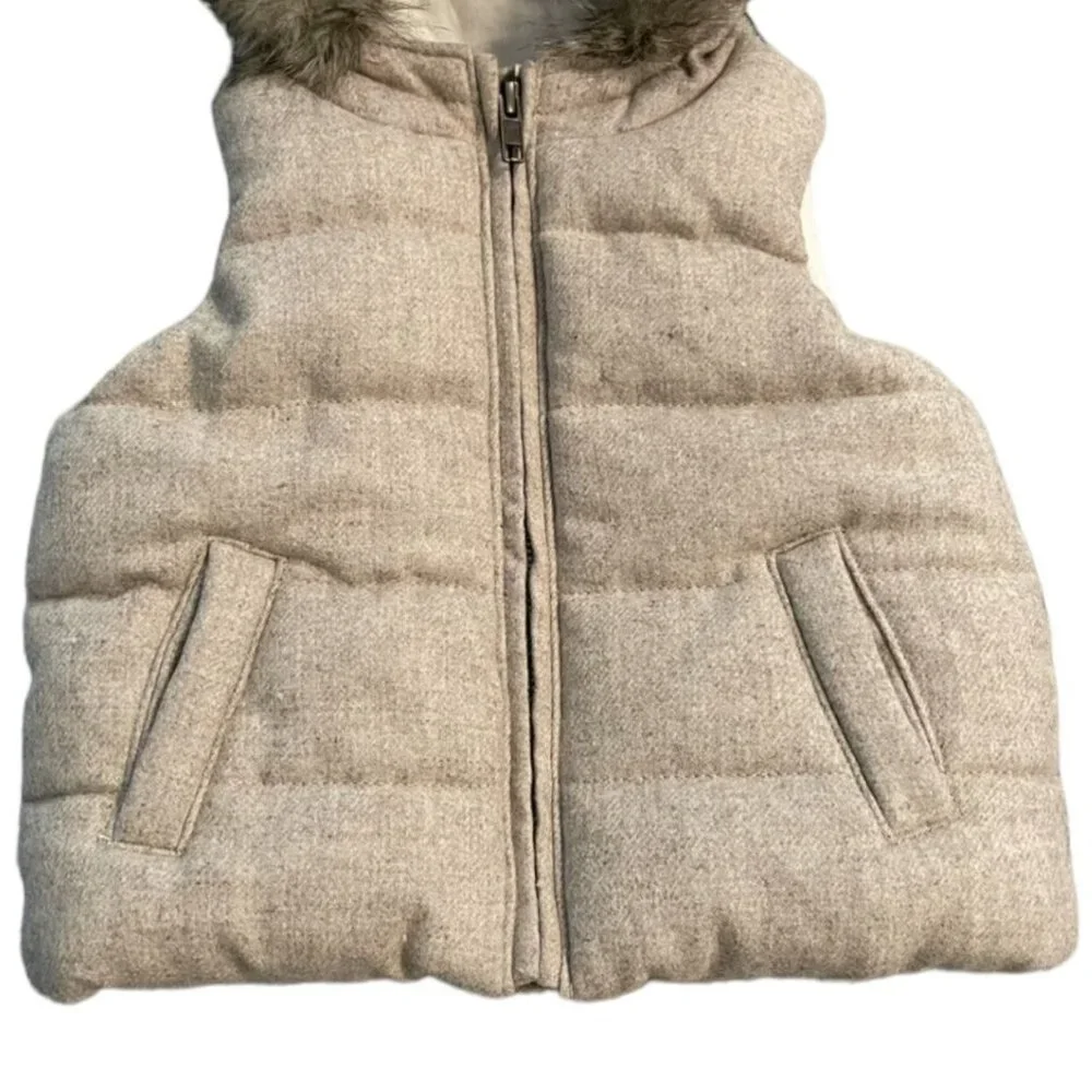 Baby Gap 2Y Fleece Lined Vest With Fuzzy Hood